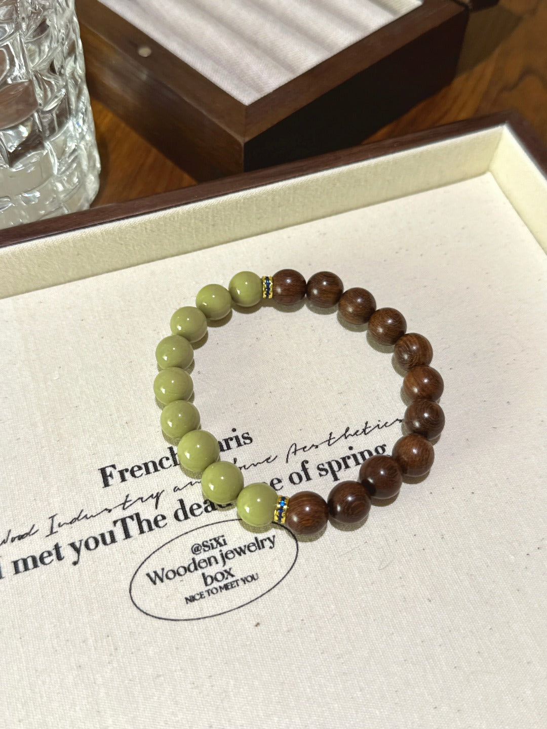 ▫️▪️ Alxa agate sandalwood bracelet